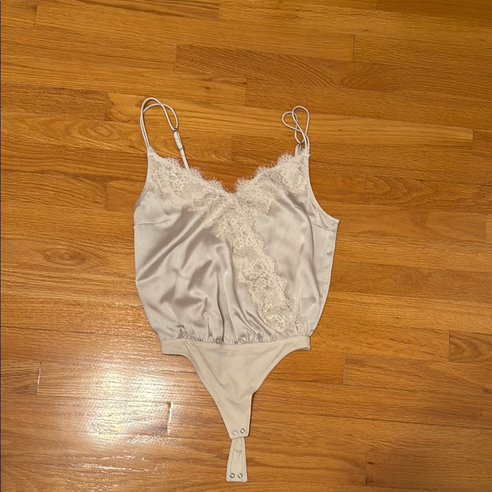 Elegant Lace Satin Bodysuit